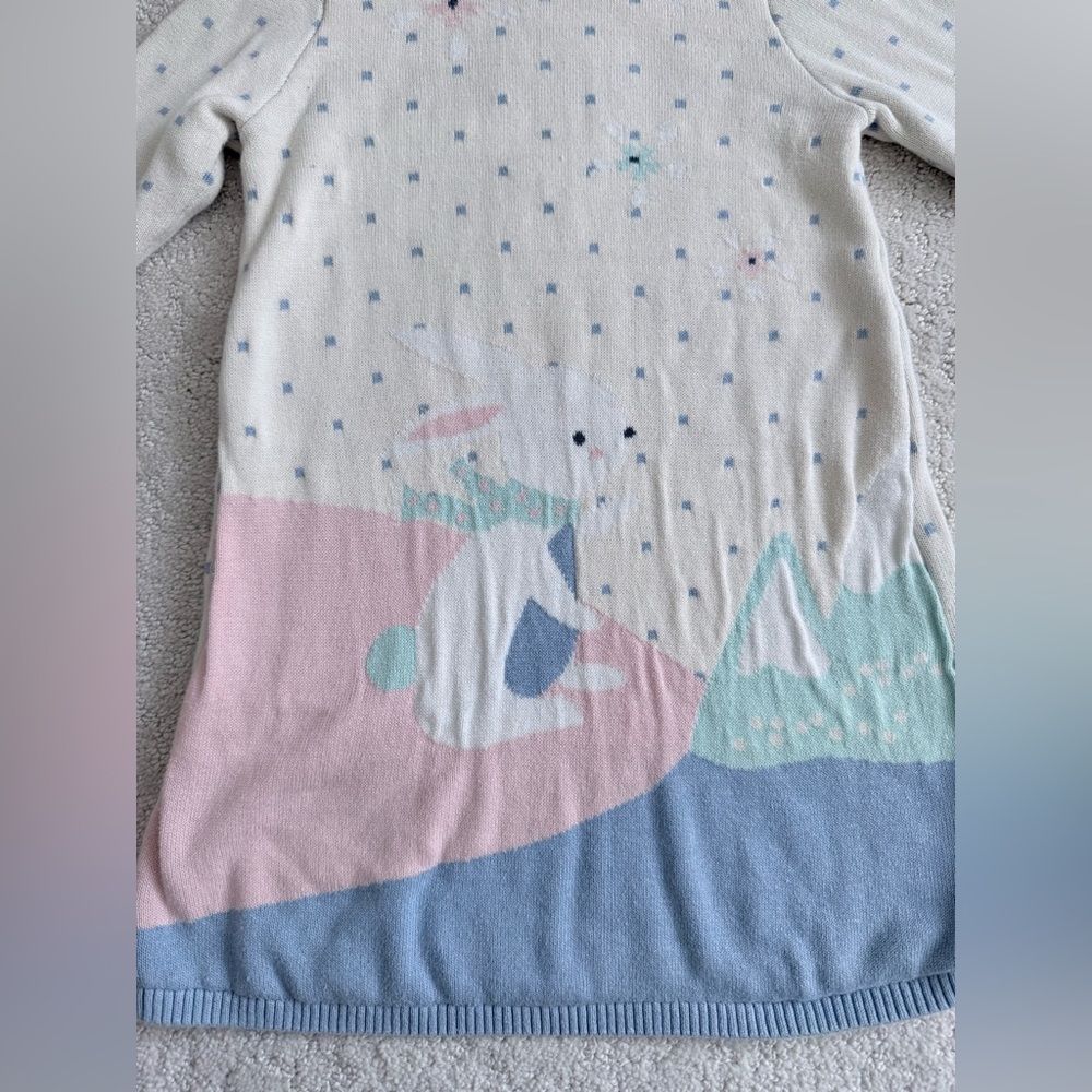 Kids Cream & Pastel Polar Bear Knit Dress, Size 2T - Picture 5 of 11